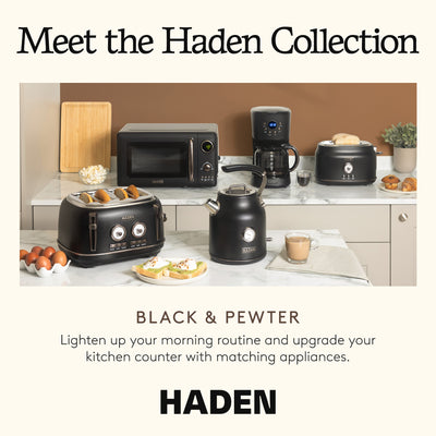 Haden 12 Cup Programmable Drip Coffee Maker with Strength Control, Black/Pewter - VMInnovations