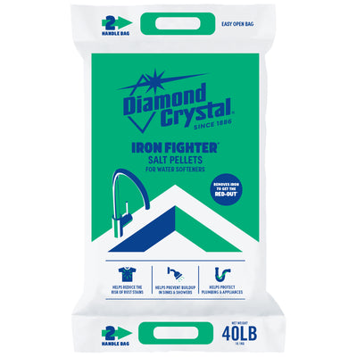 Diamond Crystal Iron Fighter Water Softener Soluble Salt Pellets, 40 Pounds
