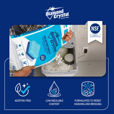 Diamond Crystal Solar Naturals Water Softener Pure Salt Crystals, 40 Pounds - VMInnovations