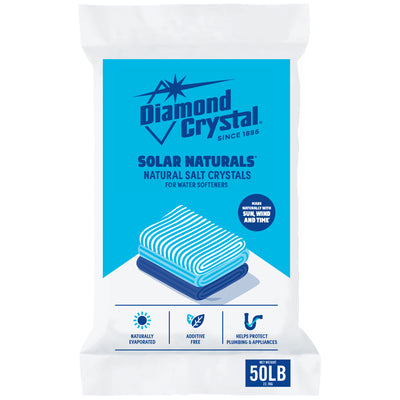 Diamond Crystal Solar Naturals Water Softener Pure Salt Crystals, 50 Pounds (2 Pack)