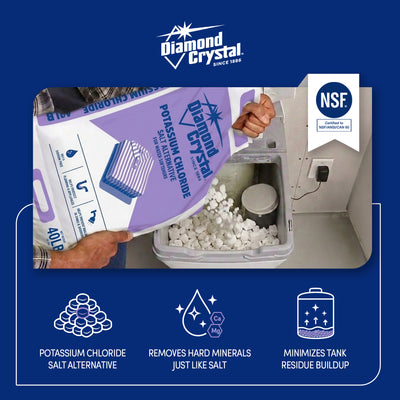 Diamond Crystal Potassium Chloride Salt Alternative for Water Softeners, 40 lbs.
