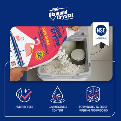 Diamond Crystal Sun Gems Water Softener Super Coarse Salt Crystals, 40 Pounds