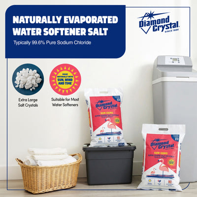 Diamond Crystal Sun Gems Water Softener Super Coarse Salt Crystals, 50 Pounds - VMInnovations