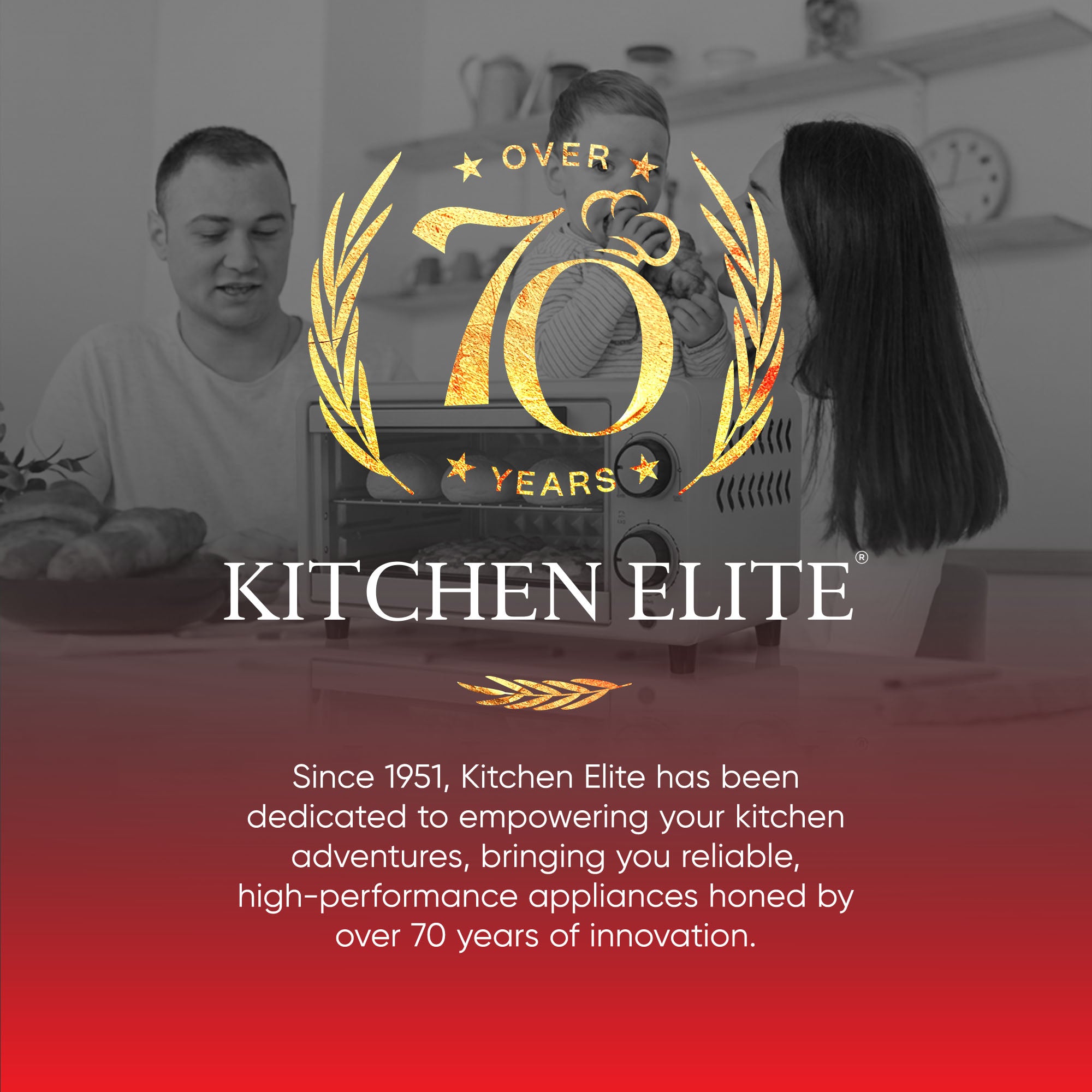 Kitchen Elite Compact Countertop Toaster Oven with Stainless Steel Tray, White - VMInnovations
