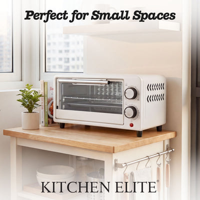 Kitchen Elite Compact Countertop Toaster Oven w Stainless Steel Tray (Open Box)