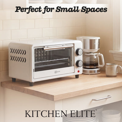 Kitchen Elite Compact Countertop Toaster Oven w Stainless Steel Tray (Open Box)