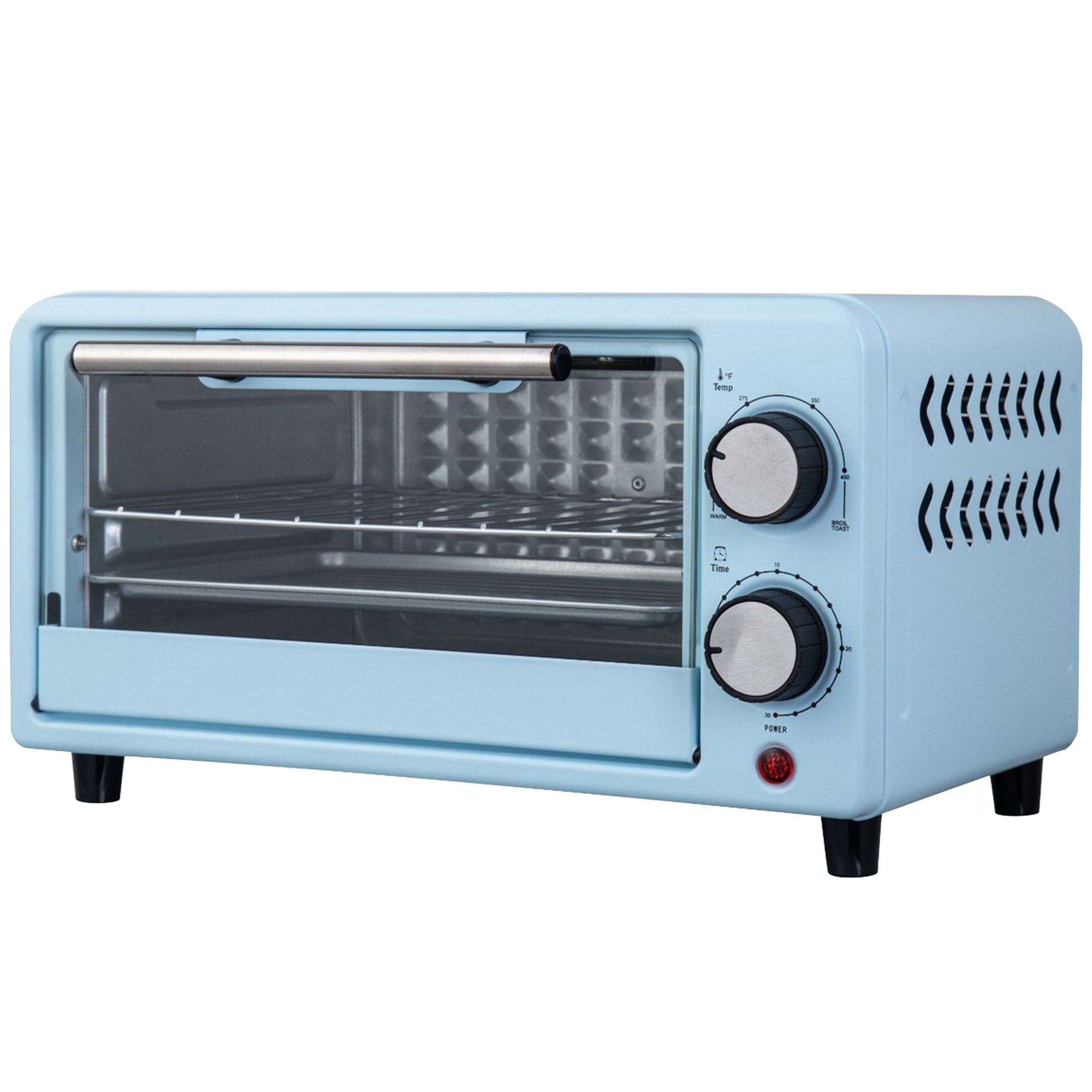 Kitchen Elite Compact Countertop Toaster Oven with Stainless Steel Tray, Blue (Open Box)