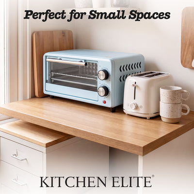 Kitchen Elite Compact Countertop Toaster Oven with Stainless Steel Tray, Blue - VMInnovations