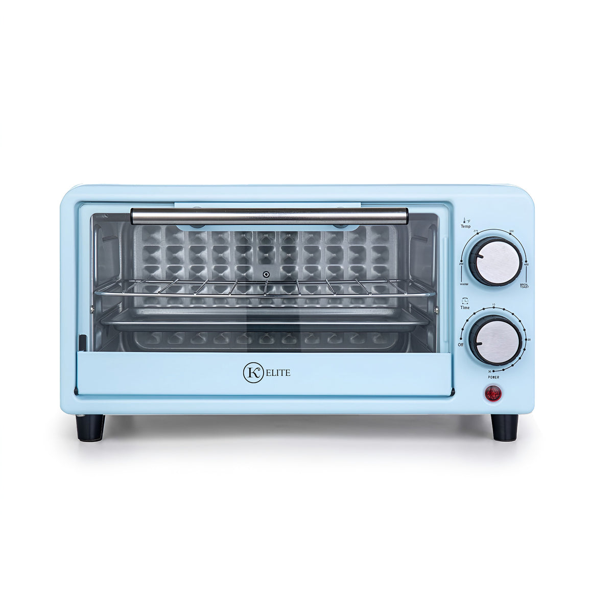 Kitchen Elite Compact Countertop Toaster Oven with Stainless Steel Tray, Blue - VMInnovations