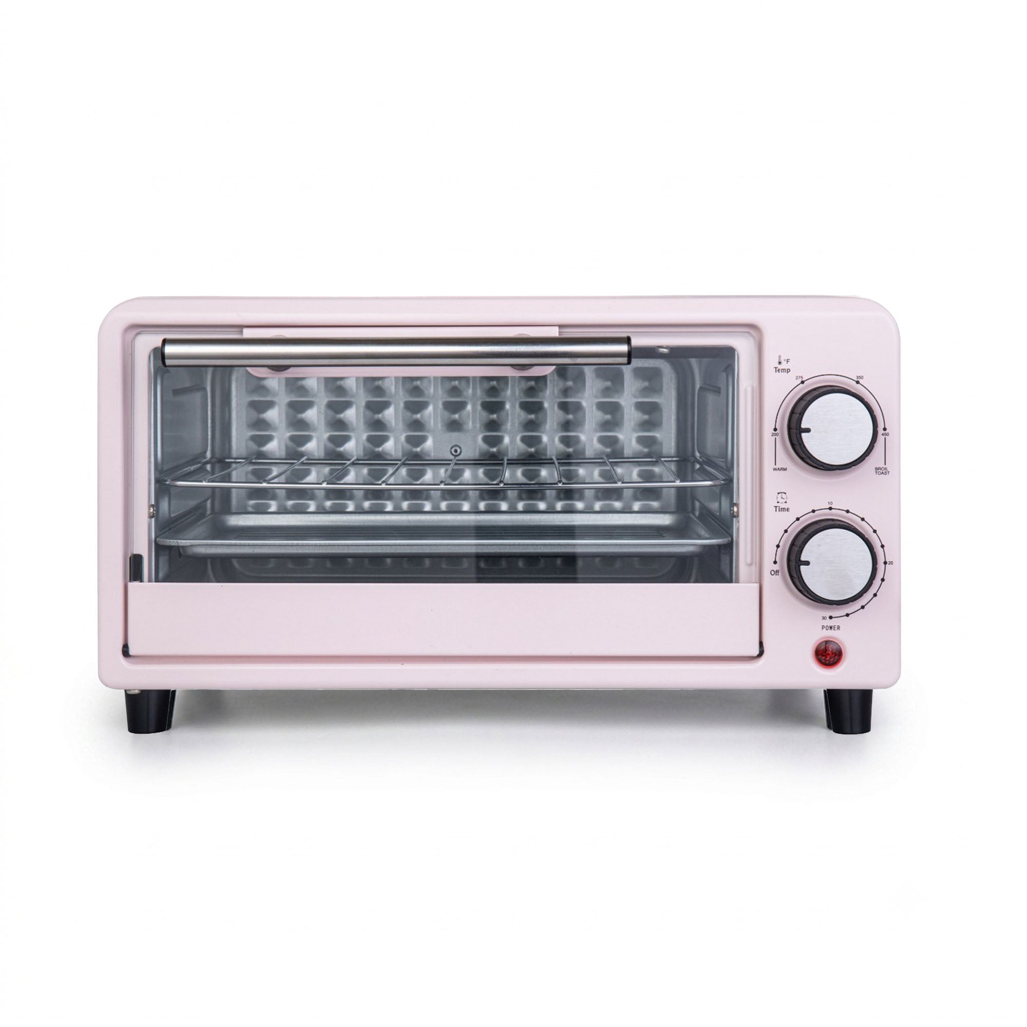 Kitchen Elite Compact Countertop Toaster Oven with Stainless Steel Tray, Pink - VMInnovations