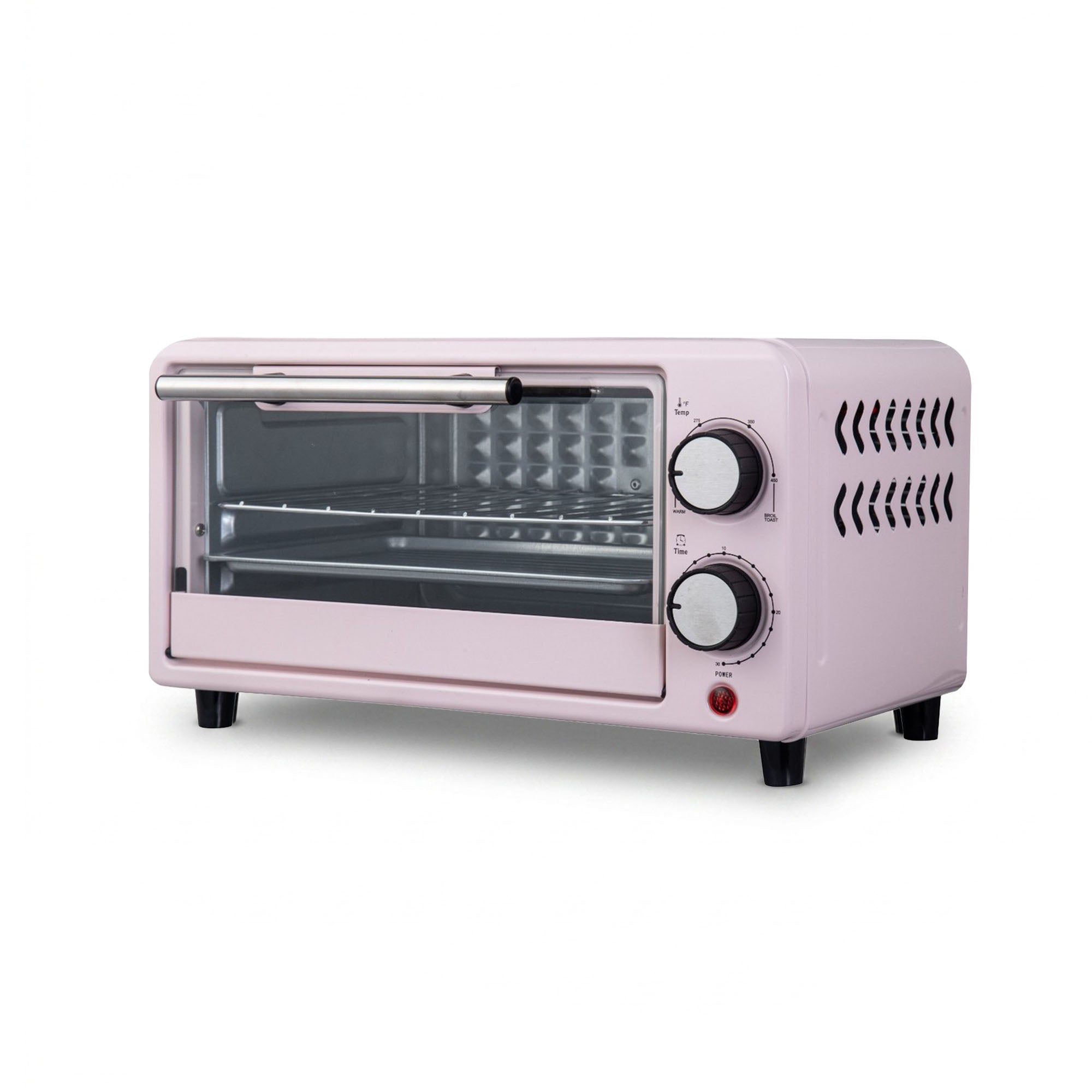 Kitchen Elite Compact Countertop Toaster Oven with Stainless Steel Tray, Pink - VMInnovations