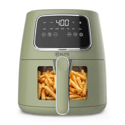 Kitchen Elite 5.5 Qt Digital Air Fryer, Countertop Cooker with LED Screen, Green