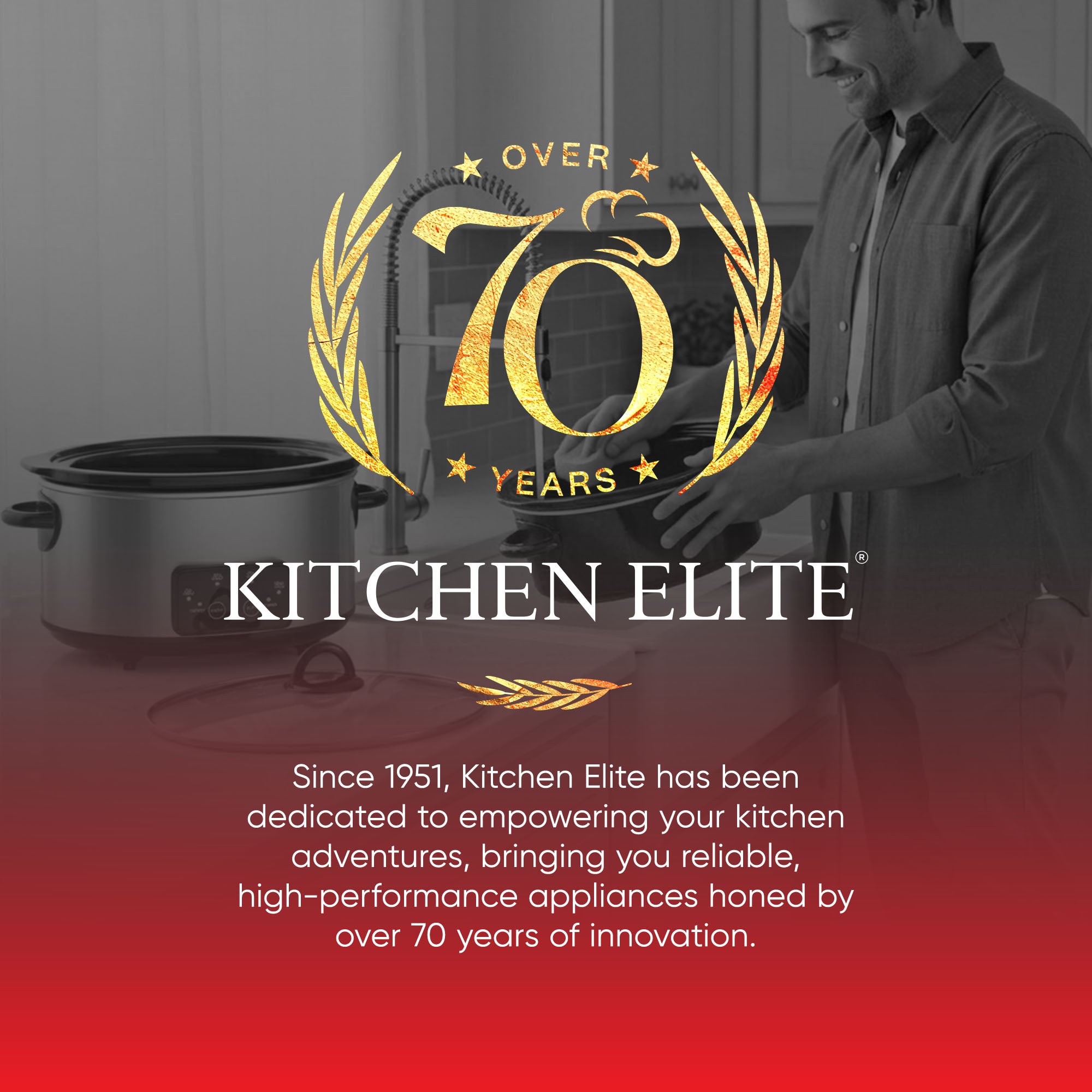 Kitchen Elite 4 Qt Oval Programmable Slow Cooker, Stainless Steel with Glass Lid - VMInnovations
