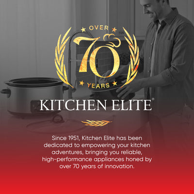 Kitchen Elite 4 Qt Oval Programmable Slow Cooker, Stainless Steel with Glass Lid - VMInnovations