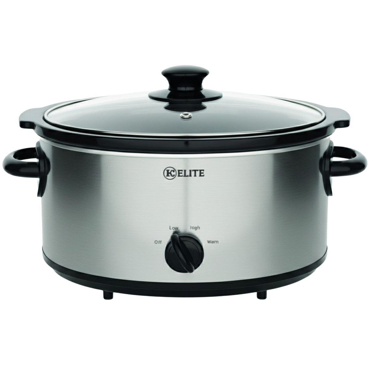 Kitchen Elite 5 Qt Slow Cooker, Stainless Steel Ceramic Crock Pot (Open Box)