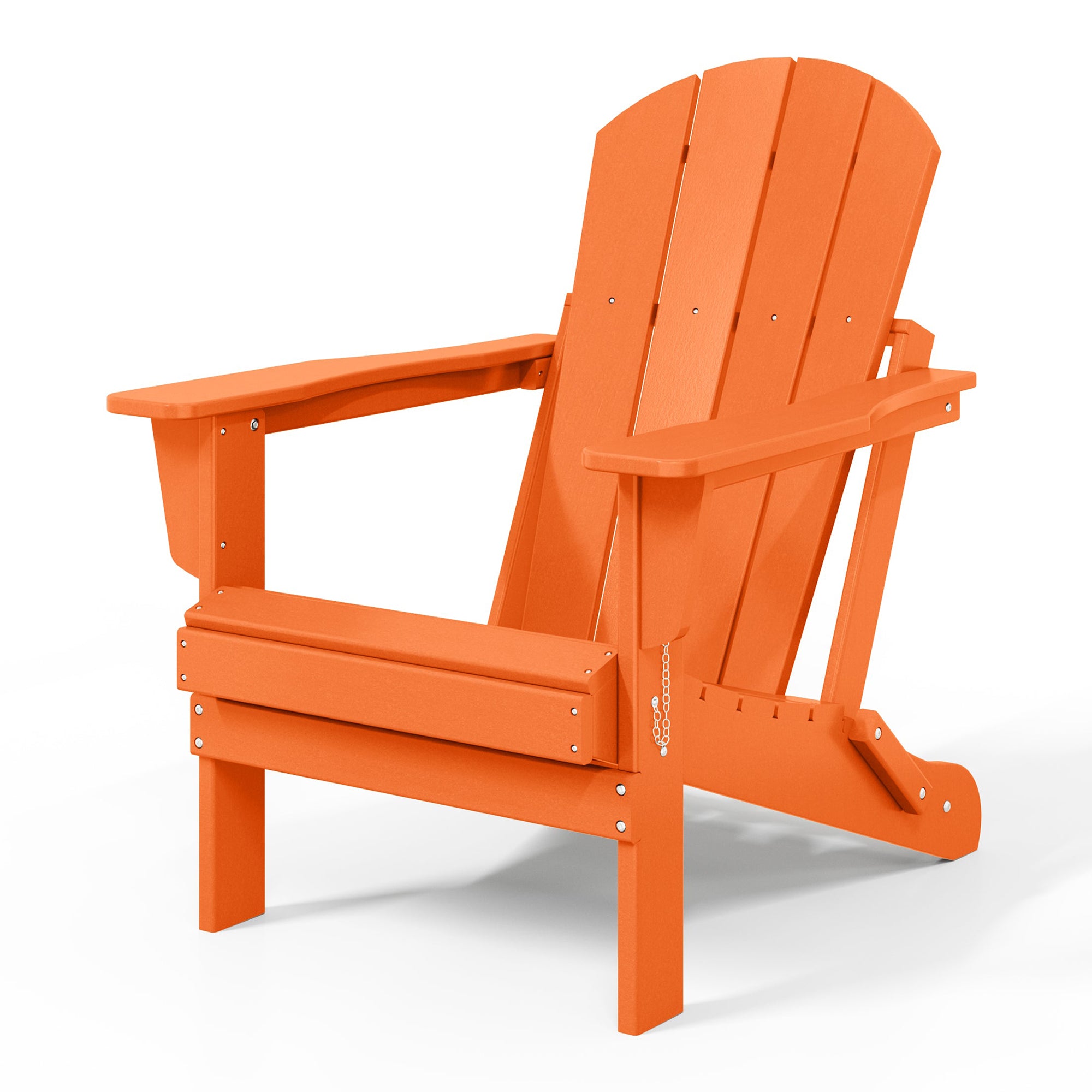 WestinTrends Malibu Classic Outdoor Patio HDPE Folding Adirondack Chair, Orange
