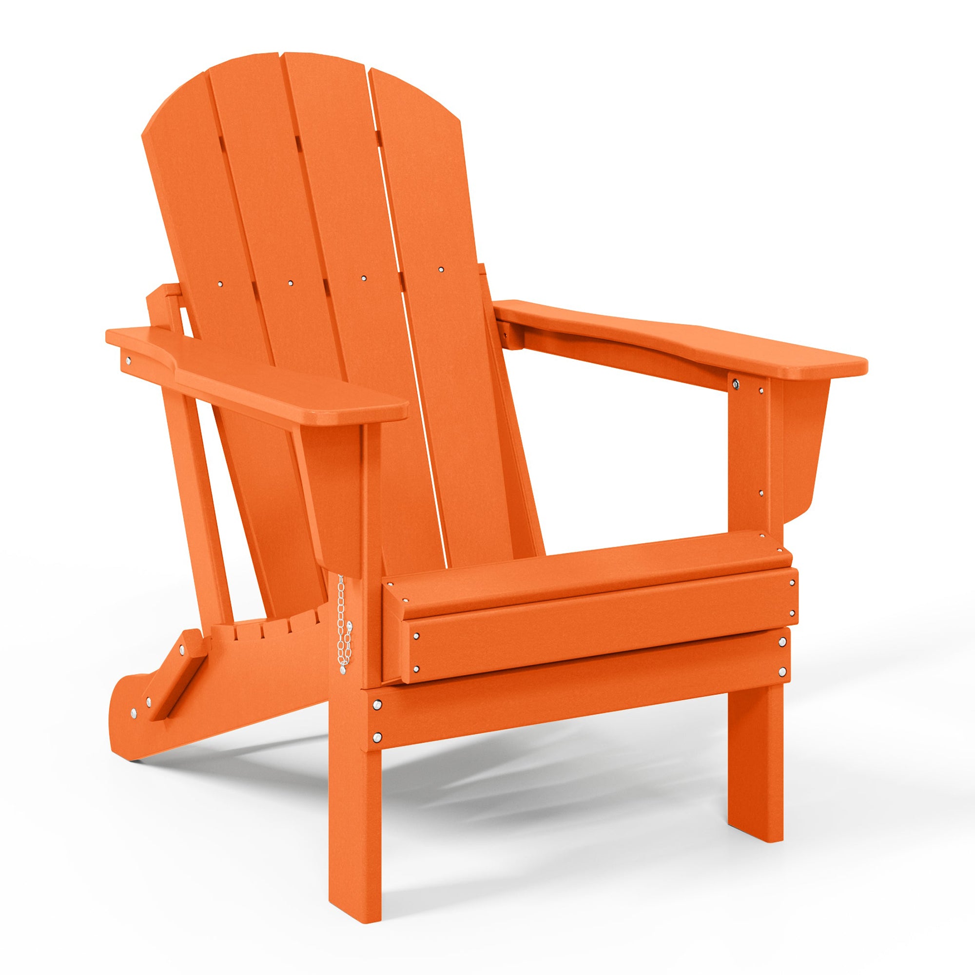 WestinTrends Malibu Classic Outdoor Patio HDPE Folding Adirondack Chair, Orange