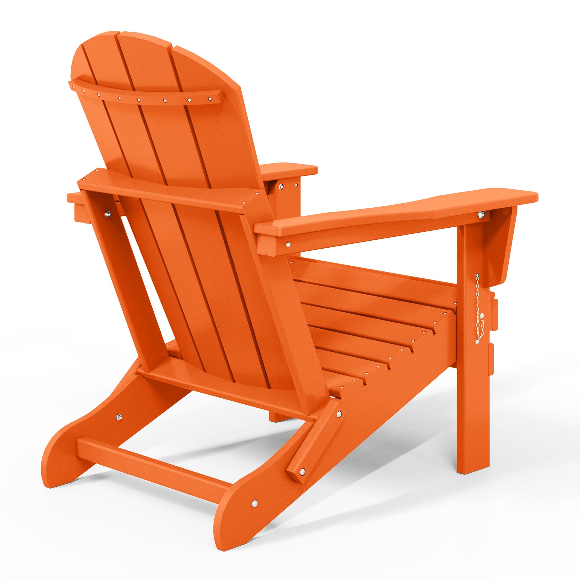 WestinTrends Malibu Classic Outdoor Patio HDPE Folding Adirondack Chair, Orange