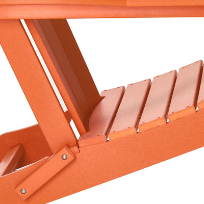 WestinTrends Malibu Classic Outdoor Patio HDPE Folding Adirondack Chair, Orange