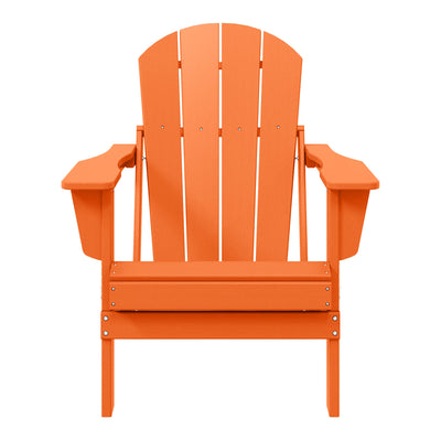 WestinTrends Malibu Classic Outdoor Patio HDPE Folding Adirondack Chair, Orange