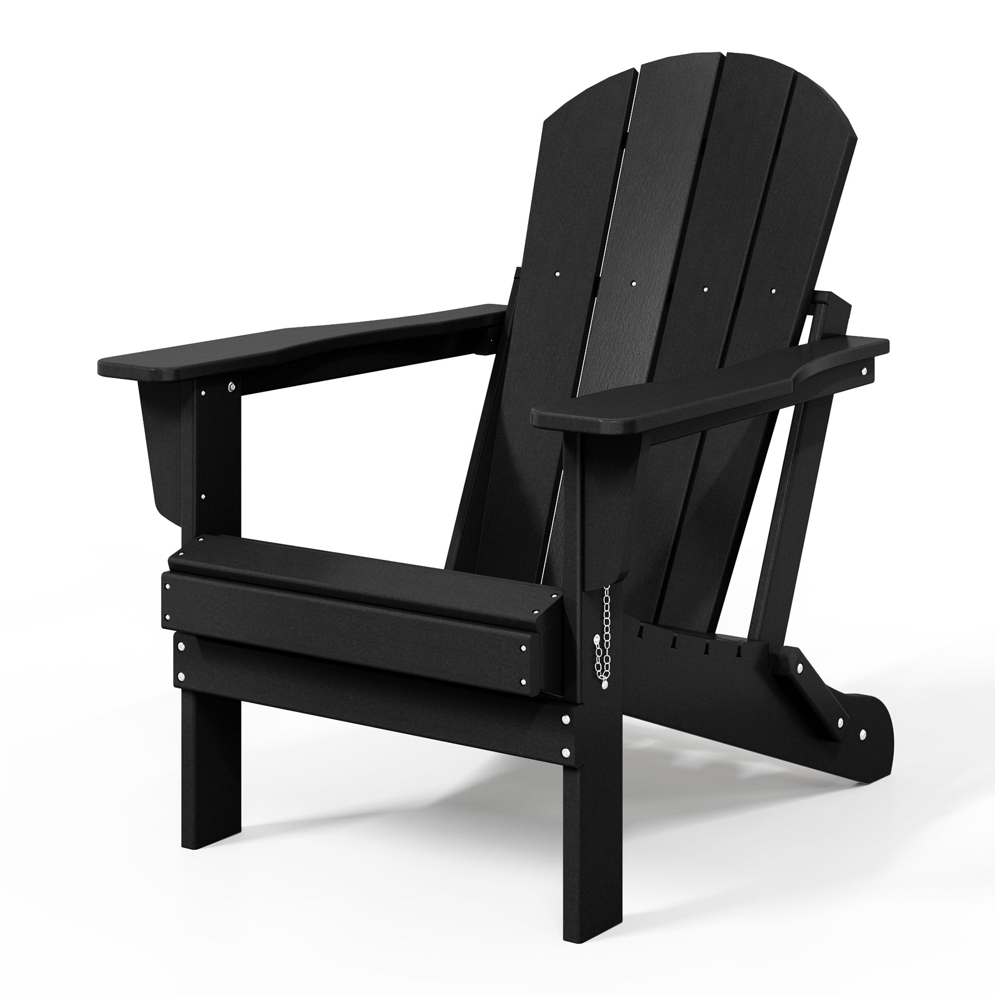 WestinTrends Malibu Classic Outdoor Patio HDPE Folding Adirondack Chair, Black