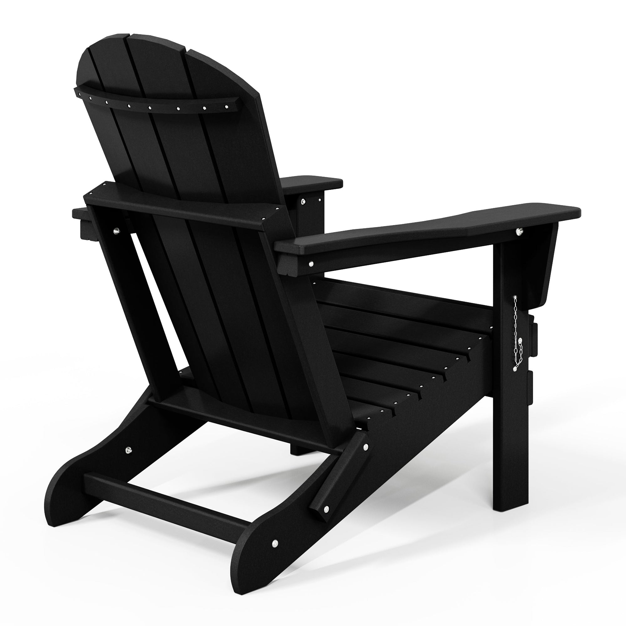 WestinTrends Malibu Classic Outdoor Patio HDPE Folding Adirondack Chair, Black