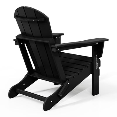 WestinTrends Malibu Classic Outdoor Patio HDPE Folding Adirondack Chair, Black