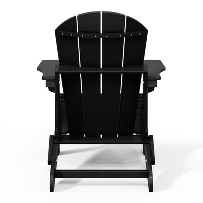 WestinTrends Malibu Classic Outdoor Patio HDPE Folding Adirondack Chair, Black