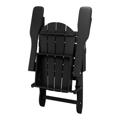 WestinTrends Malibu Classic Outdoor Patio HDPE Folding Adirondack Chair, Black