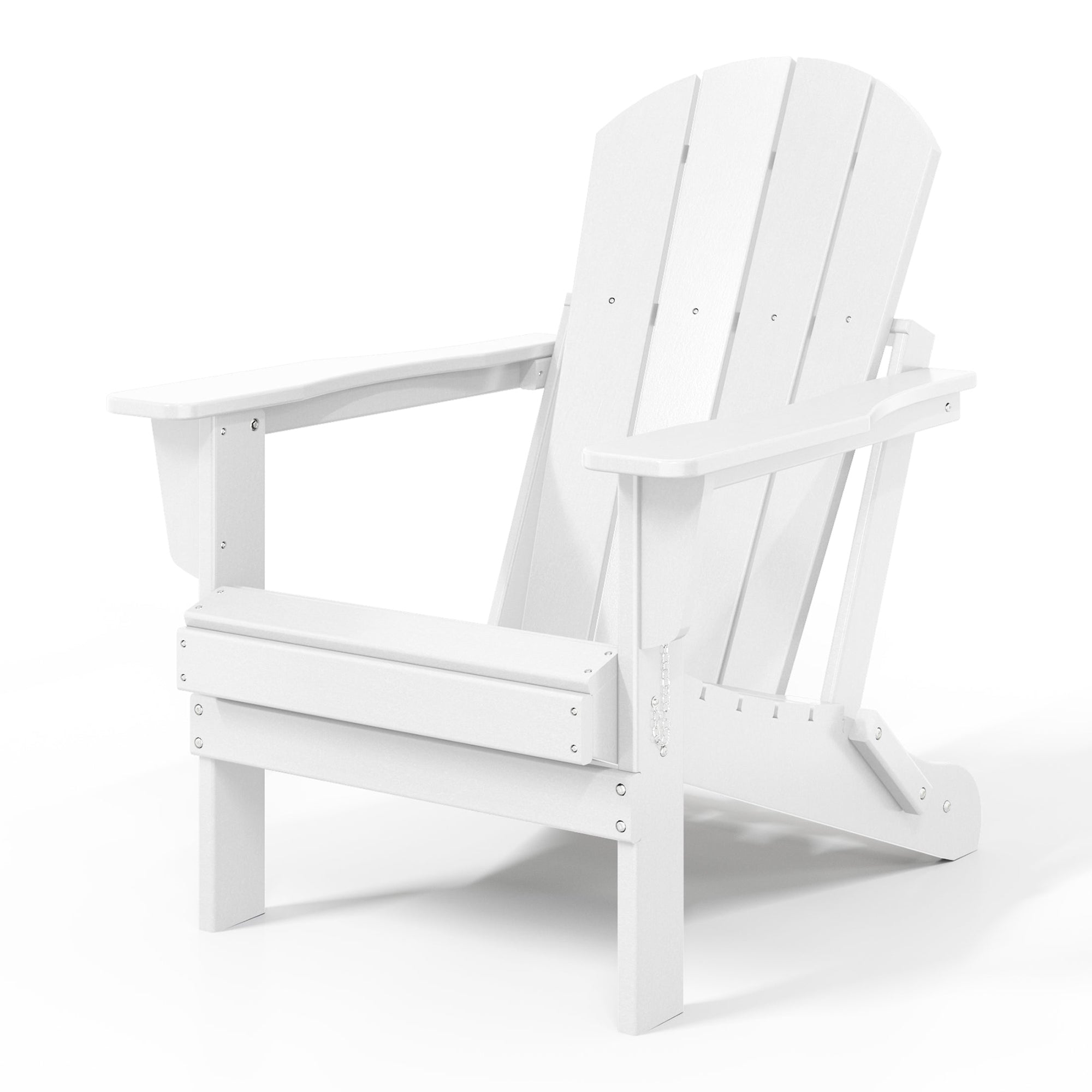 WestinTrends Malibu Classic Outdoor Patio HDPE Folding Adirondack Chair, White