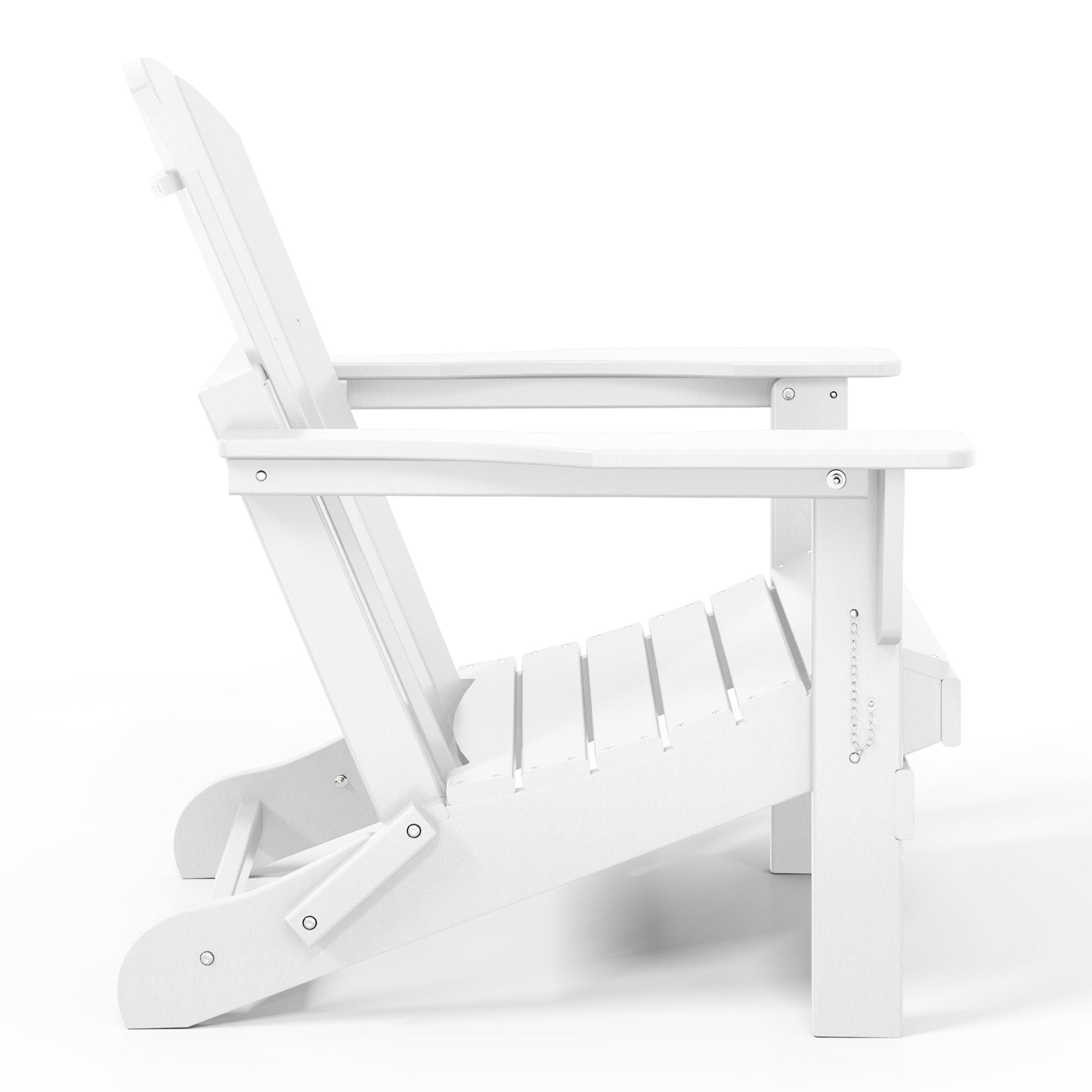 WestinTrends Malibu Classic Outdoor Patio HDPE Folding Adirondack Chair, White