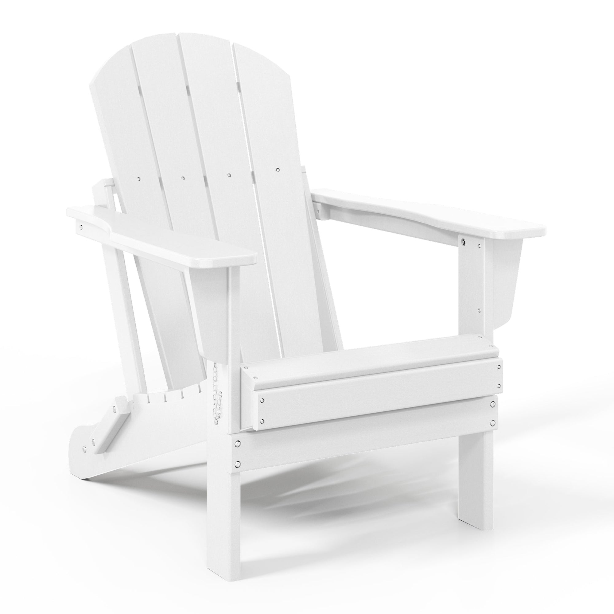 WestinTrends Malibu Classic Outdoor Patio HDPE Folding Adirondack Chair, White
