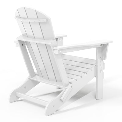 WestinTrends Malibu Classic Outdoor Patio HDPE Folding Adirondack Chair, White