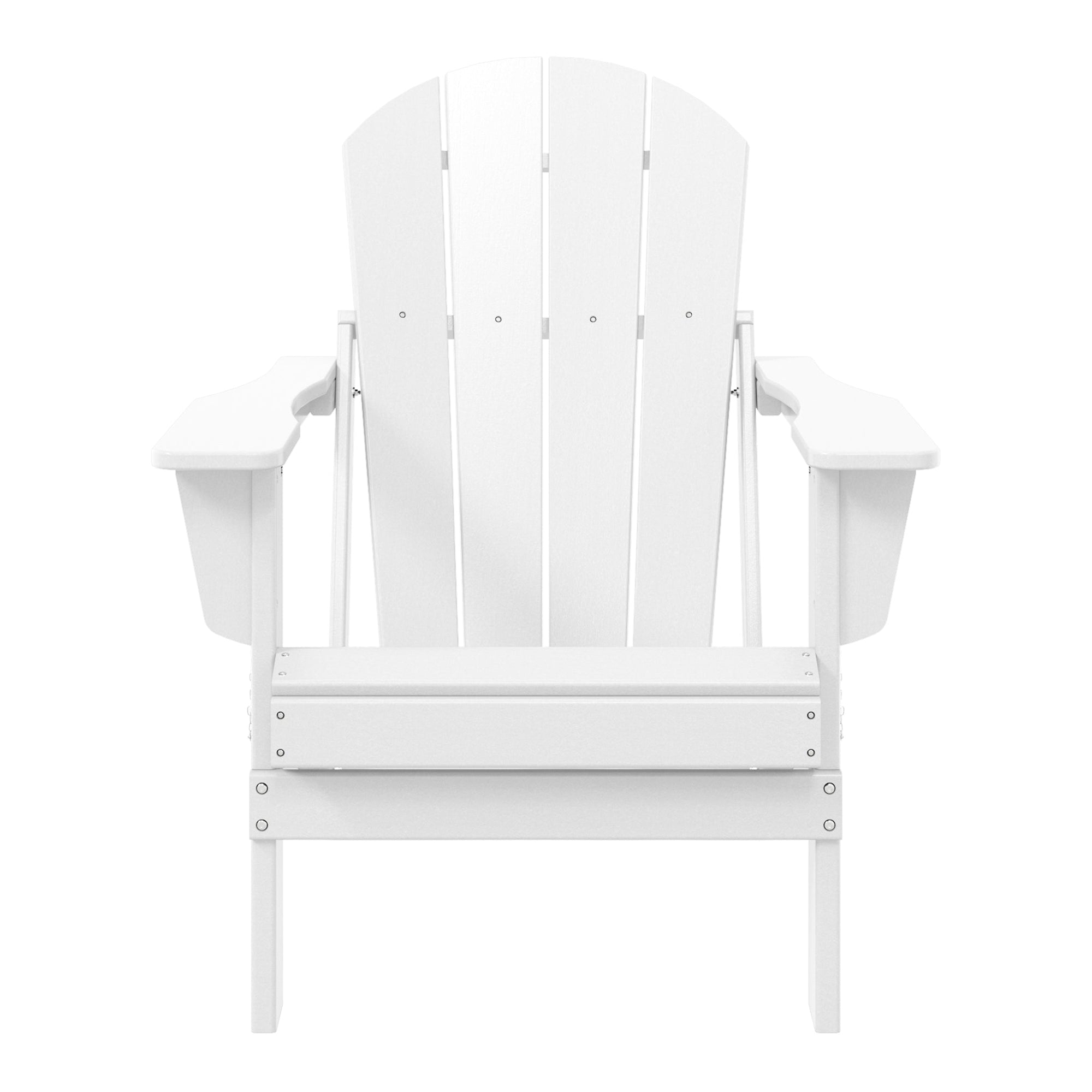 WestinTrends Malibu Classic Outdoor Patio HDPE Folding Adirondack Chair, White