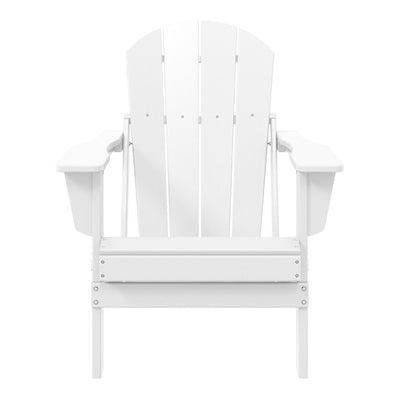 WestinTrends Malibu Classic Outdoor Patio HDPE Folding Adirondack Chair, White