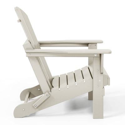 WestinTrends Malibu Classic Outdoor Patio HDPE Folding Adirondack Chair, Sand