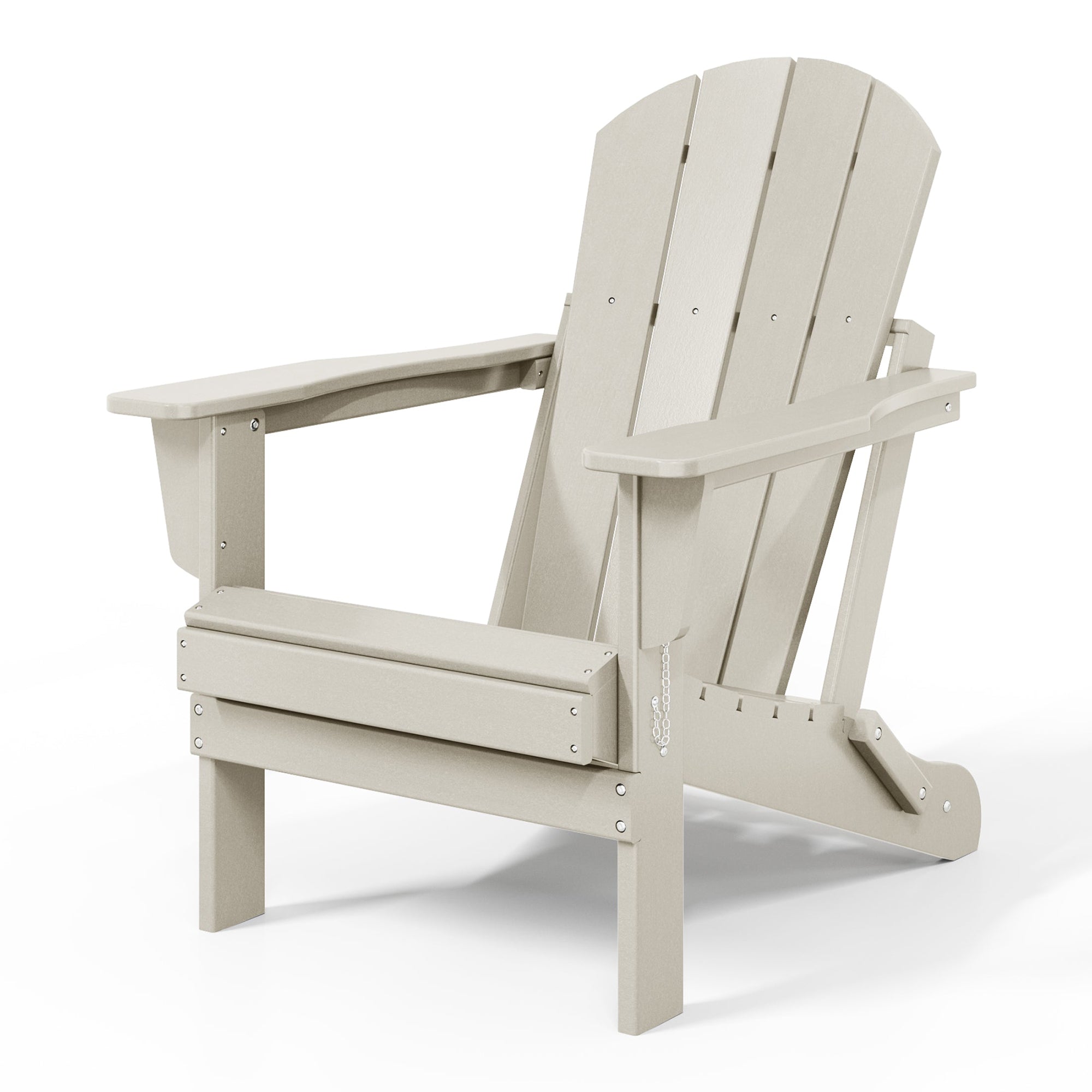 WestinTrends Malibu Classic Outdoor Patio HDPE Folding Adirondack Chair, Sand