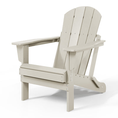 WestinTrends Malibu Classic Outdoor Patio HDPE Folding Adirondack Chair, Sand