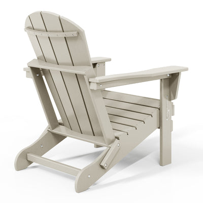 WestinTrends Malibu Classic Outdoor Patio HDPE Folding Adirondack Chair, Sand