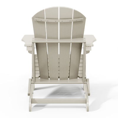 WestinTrends Malibu Classic Outdoor Patio HDPE Folding Adirondack Chair, Sand