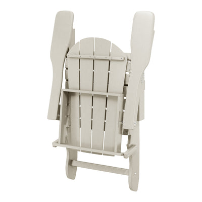 WestinTrends Malibu Classic Outdoor Patio HDPE Folding Adirondack Chair, Sand