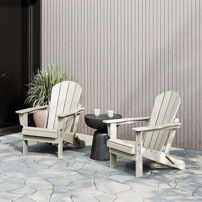 WestinTrends Malibu Classic Outdoor Patio HDPE Folding Adirondack Chair, Sand