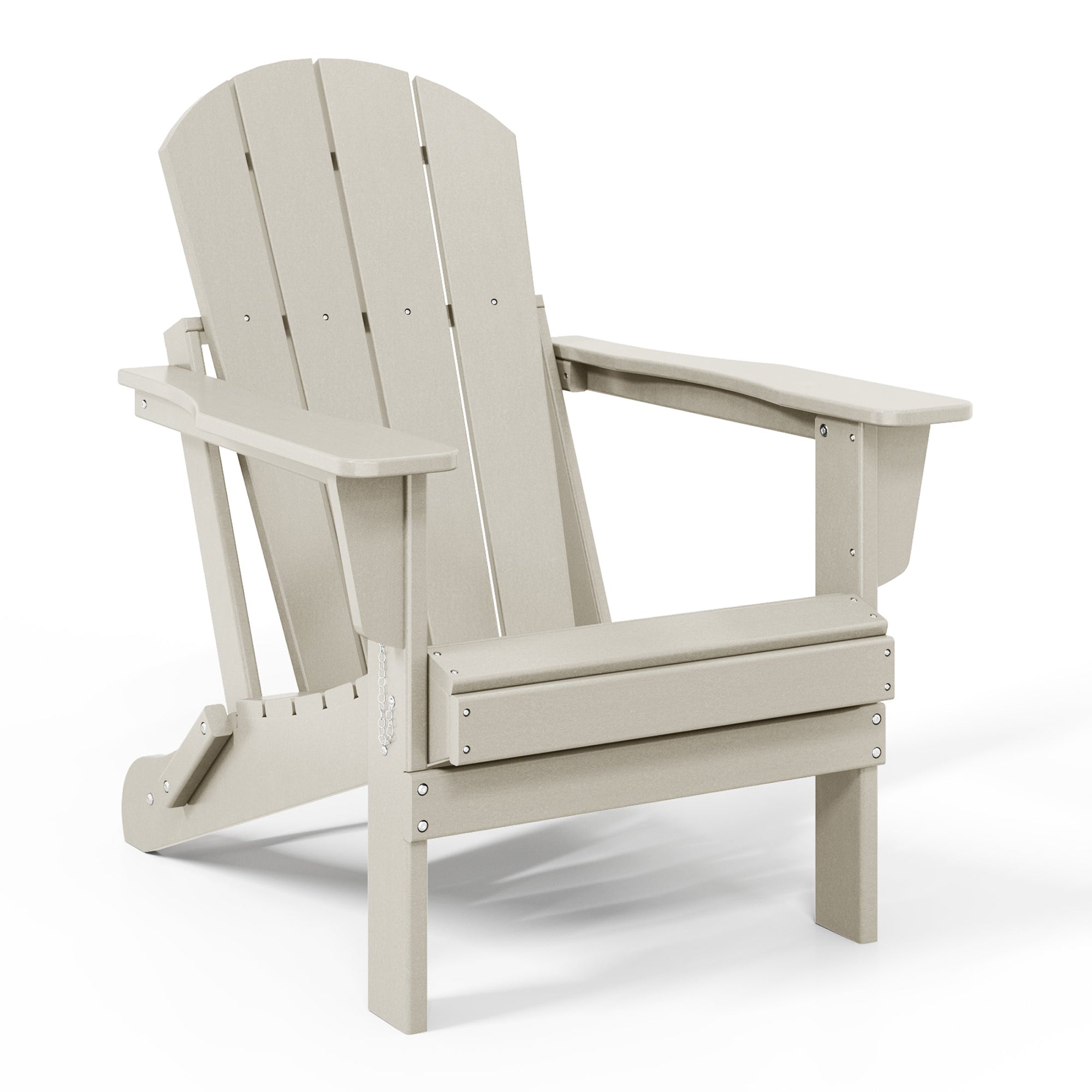 WestinTrends Malibu Classic Outdoor Patio HDPE Folding Adirondack Chair, Sand