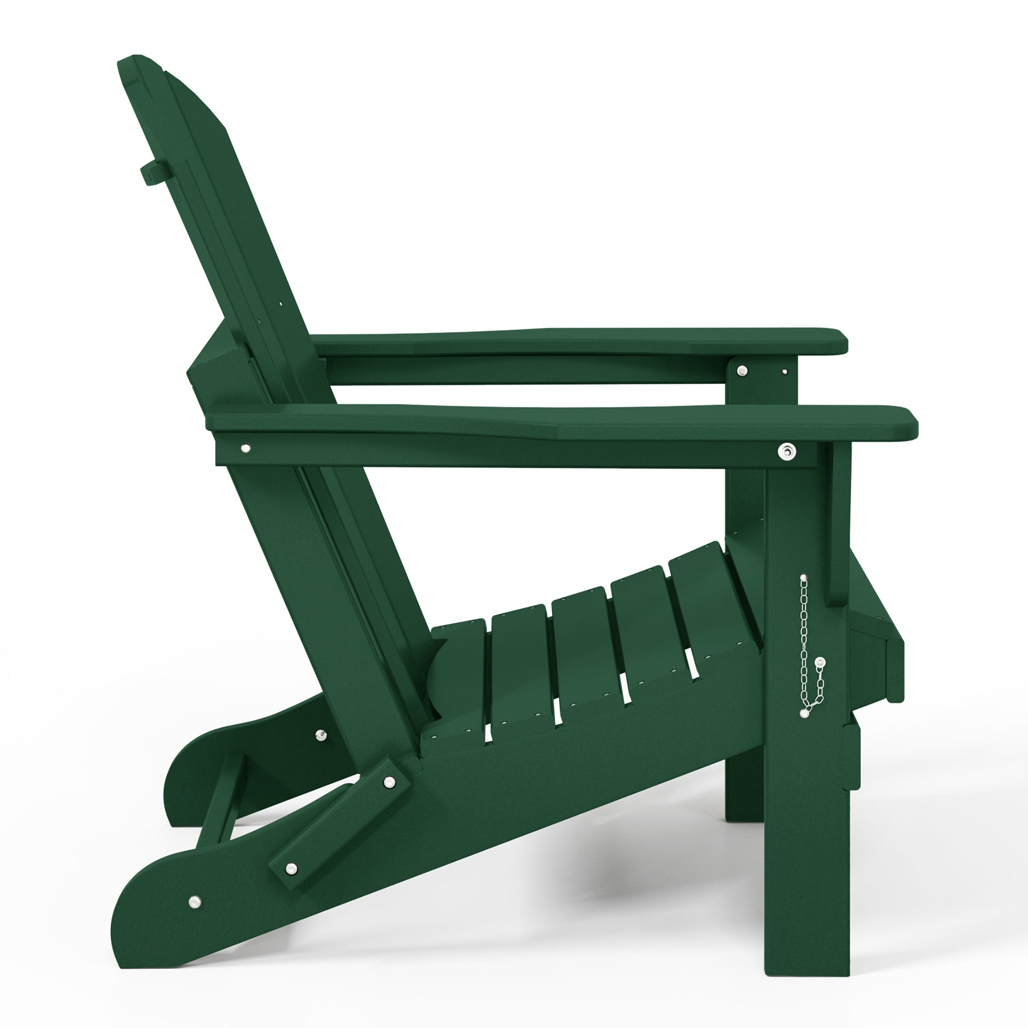 WestinTrends Malibu Outdoor Patio HDPE Folding Poly Adirondack Chair, Dark Green