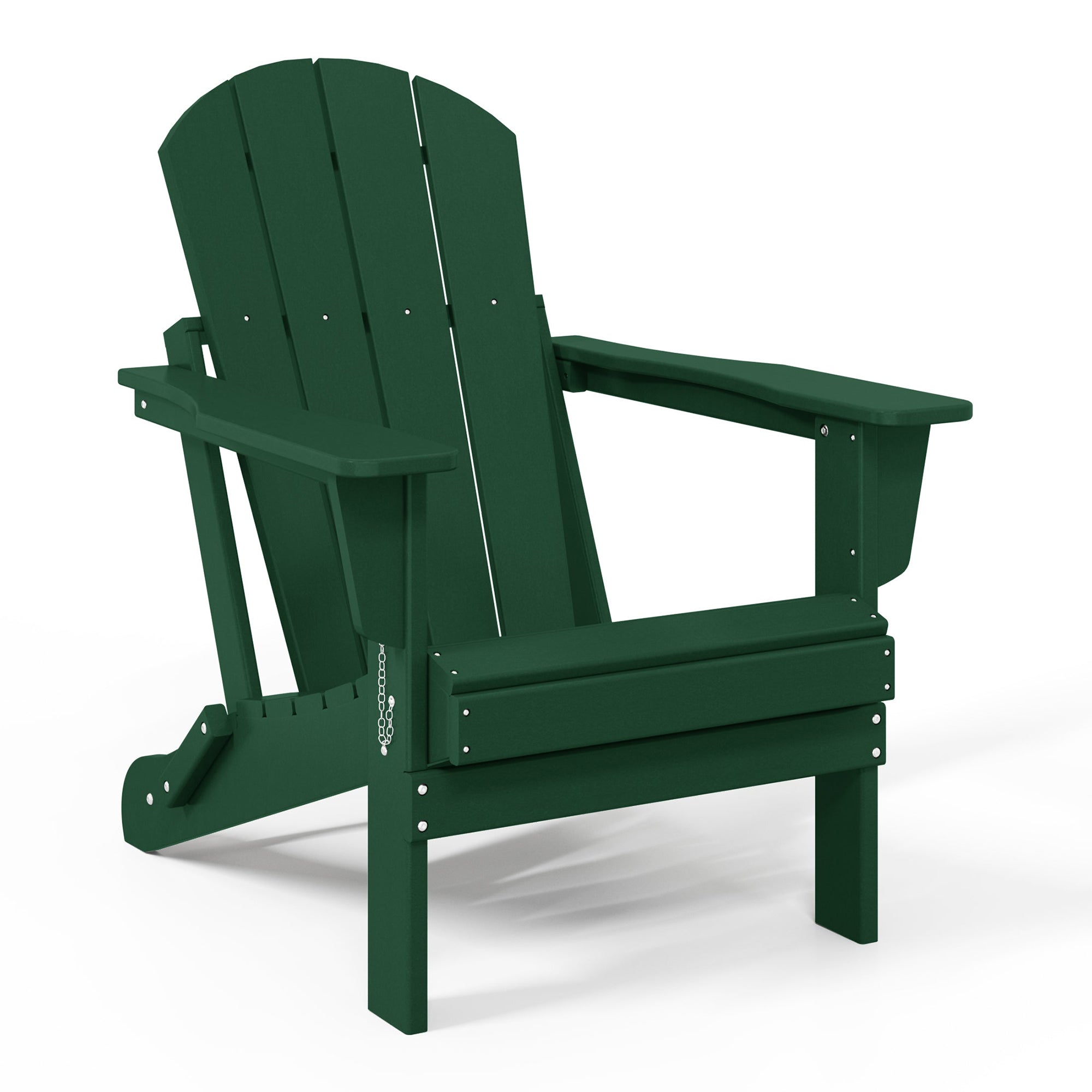 WestinTrends Malibu Outdoor Patio HDPE Folding Poly Adirondack Chair, Dark Green