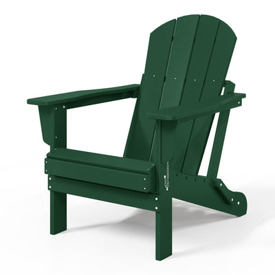 WestinTrends Malibu Outdoor Patio HDPE Folding Poly Adirondack Chair, Dark Green