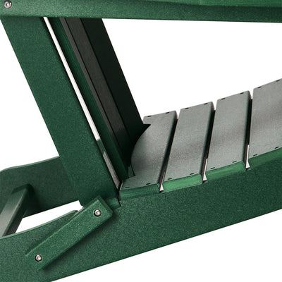 WestinTrends Malibu Outdoor Patio HDPE Folding Poly Adirondack Chair, Dark Green