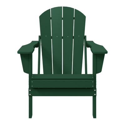 WestinTrends Malibu Outdoor Patio HDPE Folding Poly Adirondack Chair, Dark Green