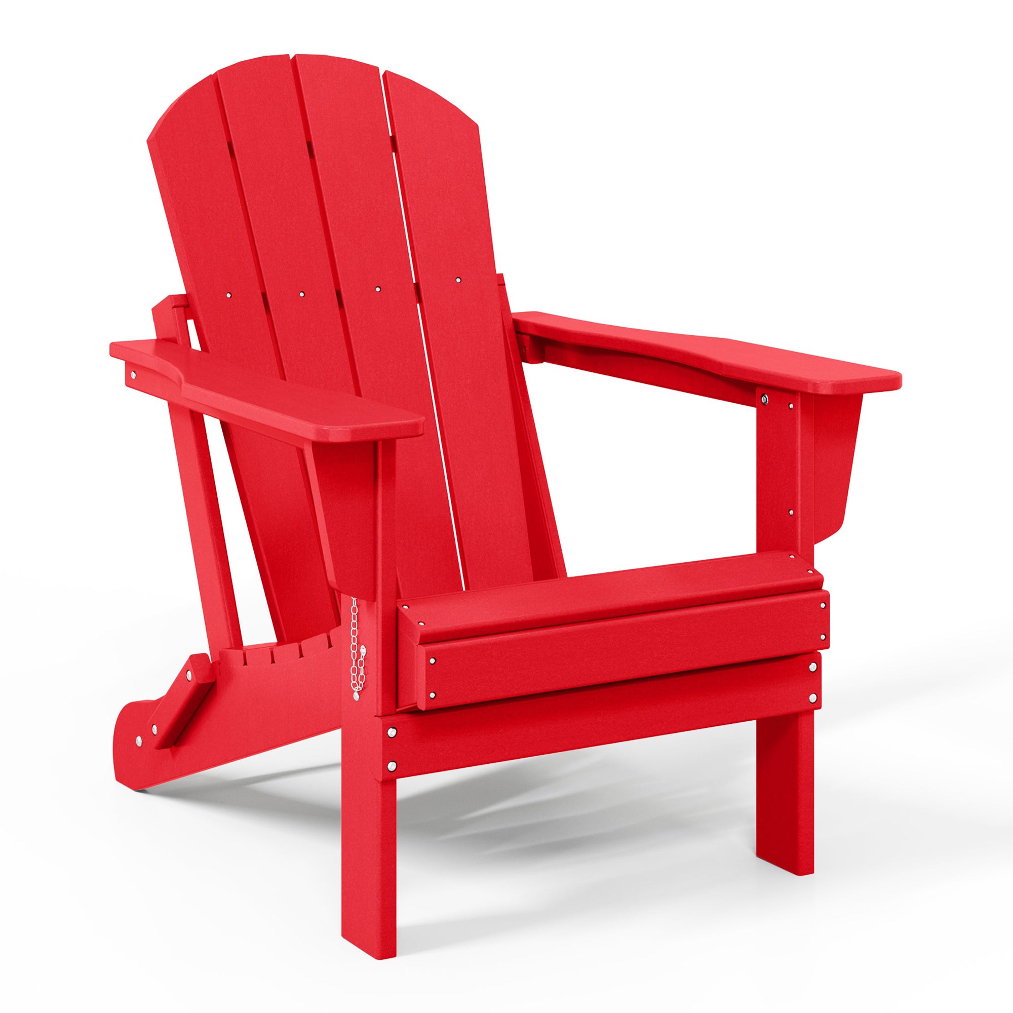 WestinTrends Malibu Classic Outdoor Patio HDPE Folding Adirondack Chair, Red