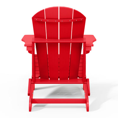 WestinTrends Malibu Classic Outdoor Patio HDPE Folding Adirondack Chair, Red
